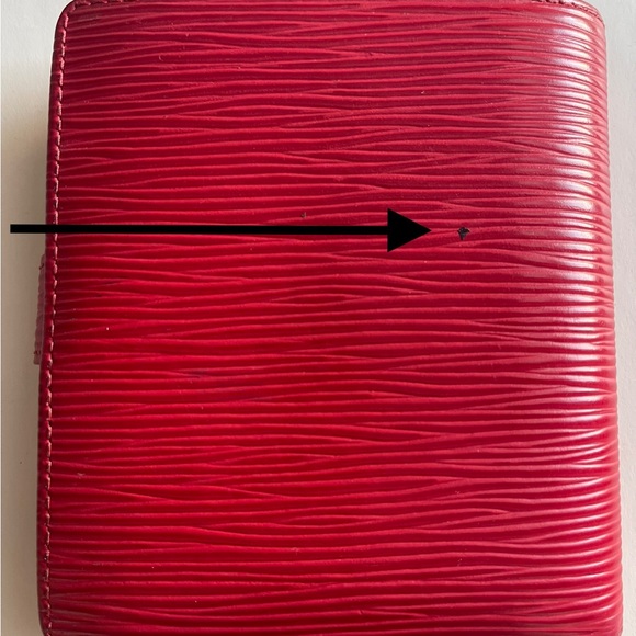 *Authentic* Louis Vuitton Epi Leather French Bifold Wallet Red Elegant Small - Picture 14 of 16